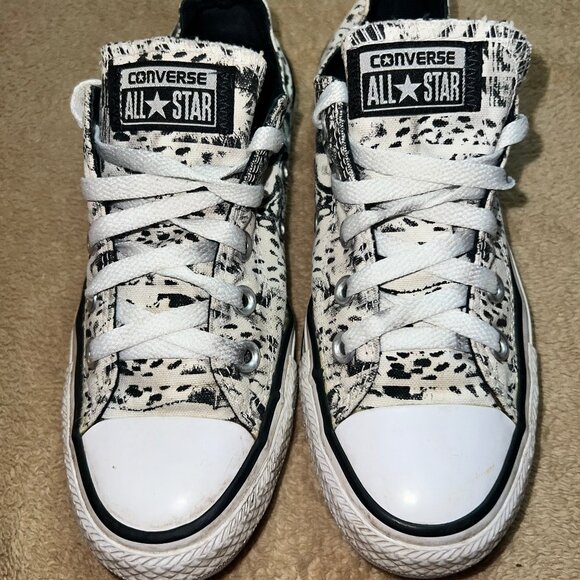 Converse Chuck Taylor Women Sz 5 Black White Cheetah Animal All Star‎ S03 - Picture 1 of 8